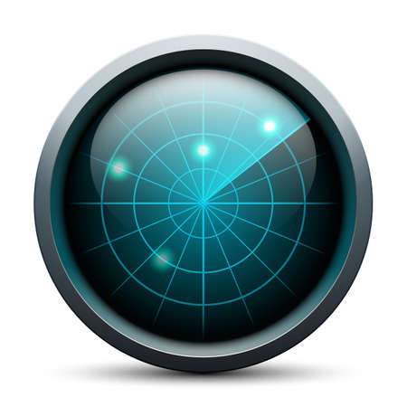 Radar icon on white backgroundのイラスト素材