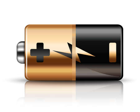 Vector Battery Icon on a white backgroundのイラスト素材