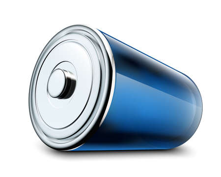 Illustration of glossy battery on white backgroundのイラスト素材