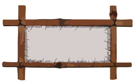 Bamboo frame with canvas for your text, vector illustrationのイラスト素材