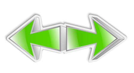 Green arrows icon sticker. 