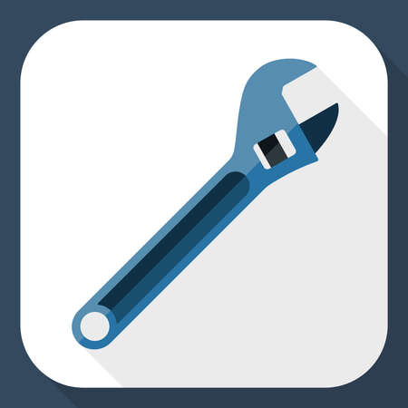 Adjustable wrench icon with long shadowのイラスト素材