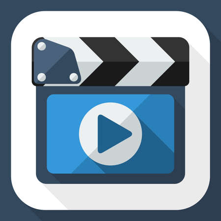 Clapboard icon with long shadowのイラスト素材