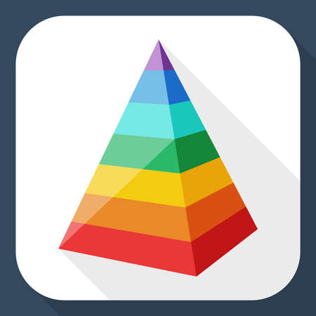 Color layered pyramid with long shadowのイラスト素材