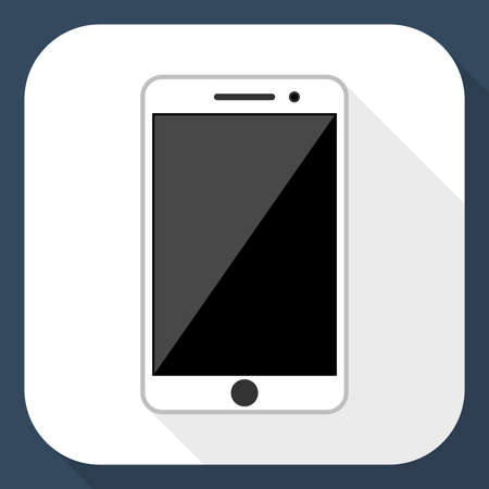 Smartphone flat icon with long shadow, vectorのイラスト素材