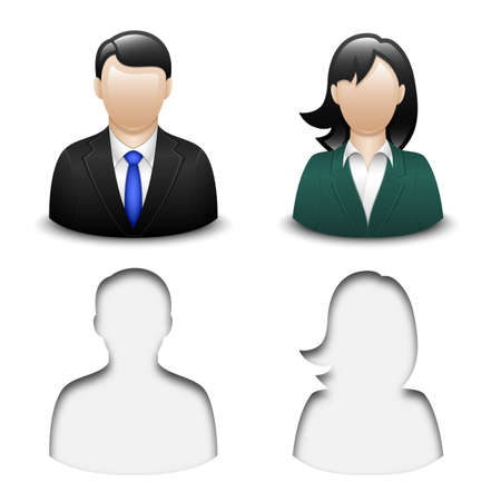 Male and female user icons. Vectorのイラスト素材