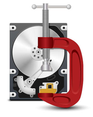 Vector hard drive and viseのイラスト素材