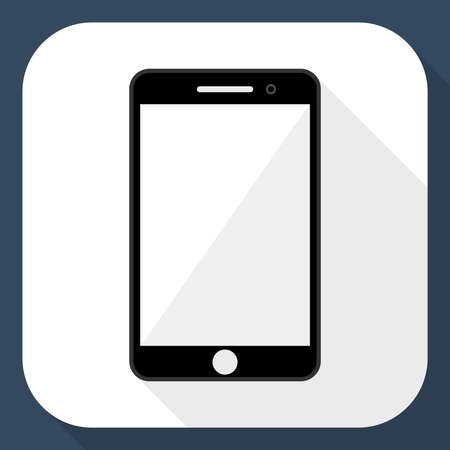 Smartphone flat icon with long shadowのイラスト素材