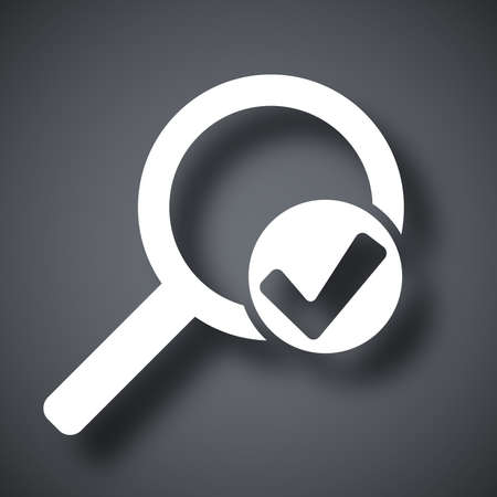 Vector magnifier sign with check mark iconのイラスト素材