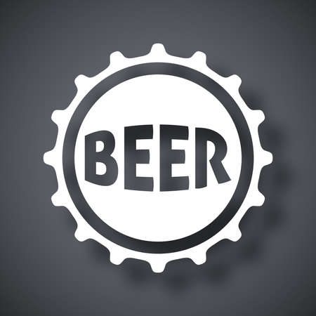 Vector beer bottle cap iconのイラスト素材