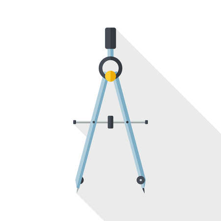 Compasses flat icon with long shadow on white backgroundのイラスト素材