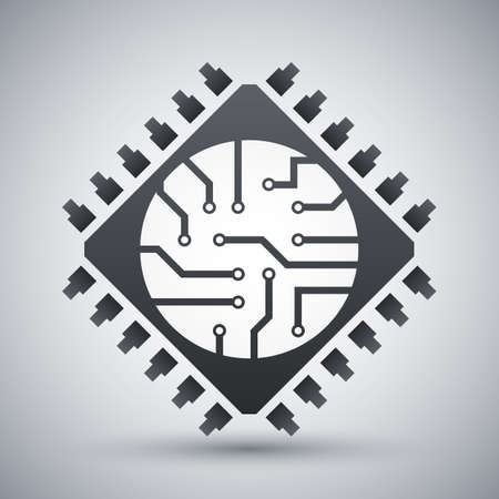Microchip icon, vectorのイラスト素材