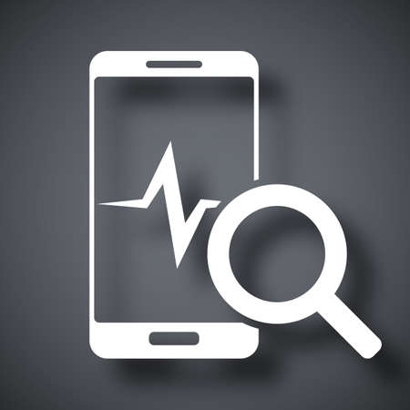 Smartphone diagnostics iconのイラスト素材