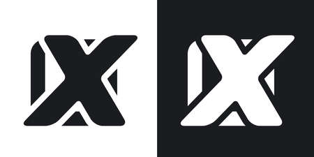 Vector cross check box icon. Two-tone version on black and white backgroundのイラスト素材