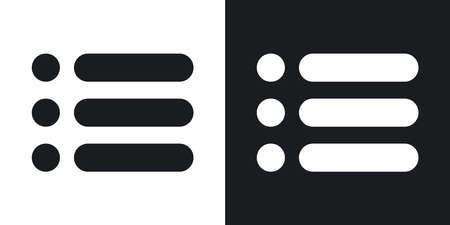 Vector web site menu icon. Two-tone version on black and white backgroundのイラスト素材