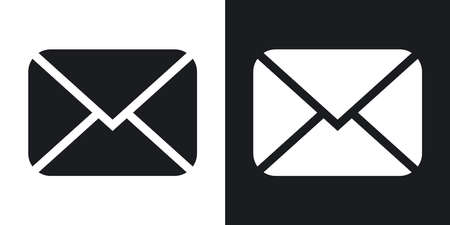 Vector envelope icon. Two-tone version on black and white backgroundのイラスト素材