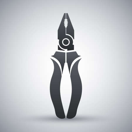 Vector Pliers icon. Pliers simple icon on a light gray backgroundのイラスト素材