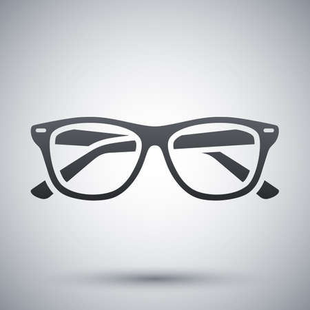 Vector Glasses icon on a light gray backgroundのイラスト素材