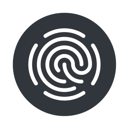 Simple fingerprint icon on white background. Easy editable vector illustrationのイラスト素材