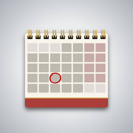 Flip calendar icon with a marked date.のイラスト素材