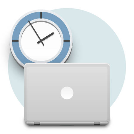 Laptop and office clock icon.のイラスト素材