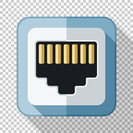 Network socket icon in flat style with long shadow on transparent backgroundのイラスト素材