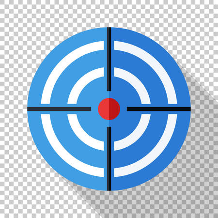Target icon in flat style with a long shadow on transparent backgroundのイラスト素材