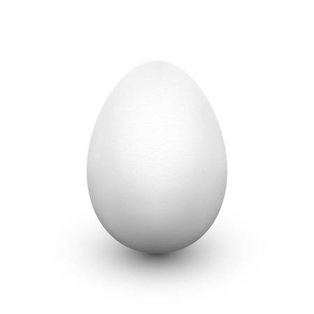 White egg with soft shadow isolated on white background. Single realistic animal egg. Template for Easter holiday. Realistic vector illustrationのイラスト素材