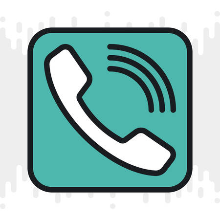 Telephone, phone or calls app icon for smartphone, tablet, laptop or other smart device with mobile interface. Minimalistic color version on a light gray backgroundのイラスト素材
