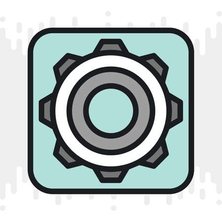 Settings app icon for smartphone, tablet, laptop or other smart device with mobile interface. Minimalistic color version on a light gray backgroundのイラスト素材