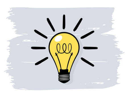 Light bulb or idea concept icon. Vector illustration on white backgroundのイラスト素材