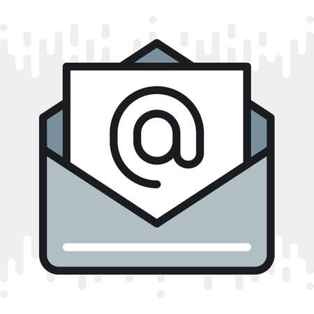 E-Mail, corporate messenger or team chat icon. Simple color version on a light gray backgroundのイラスト素材