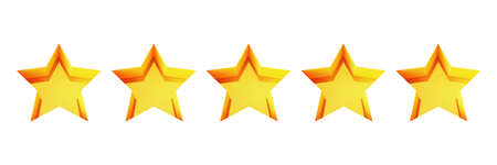 Five rating stars. Customer review or feedback concept. Vector illustration isolated on a white...
