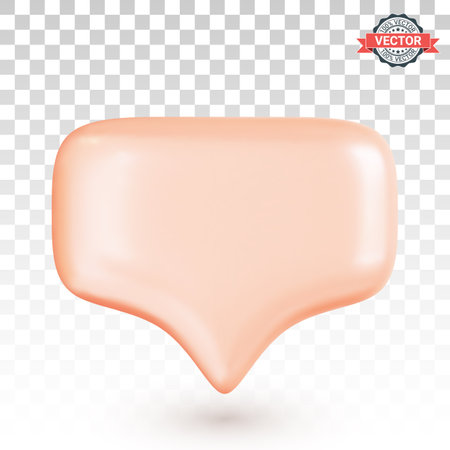 Speech bubble or text message icon isolated on a transparent background. Realistic 3D vector illustrationのイラスト素材