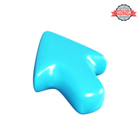 Mouse pointer arrow. Computer cursor icon. Realistic 3D vector graphics isolated on a white backgroundのイラスト素材