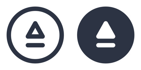 Eject or Eject Media simple icons set designed in filled, outline, line and stroke style