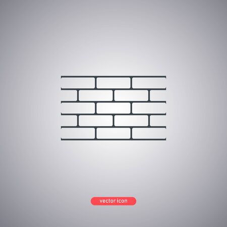 Brick wall icon isolated on white background. Flat design. Vector illustration.のイラスト素材