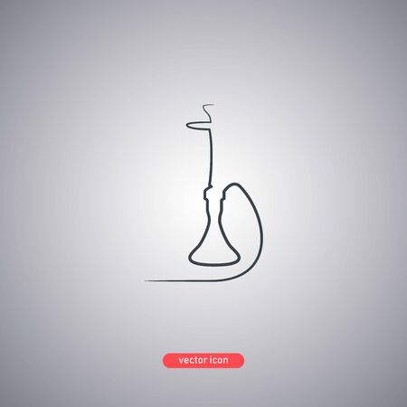 Hookah icon drawn by one line. Silhouette of a hookah. Vector illustration for your design.のイラスト素材