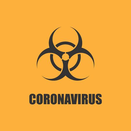 Coronavirus danger sign. Sign warning of the possibility of infection.  Vector illustration.のイラスト素材