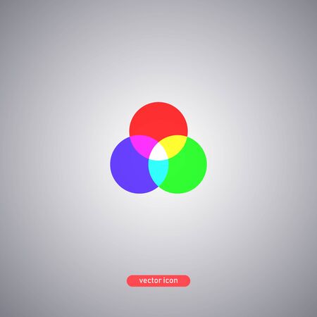 RGB icon isolated on gray background. The combination of red, green and blue. Vector illustration.のイラスト素材