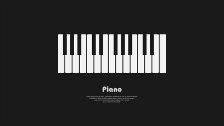 Music black background with piano keys. Vector illustration.のイラスト素材
