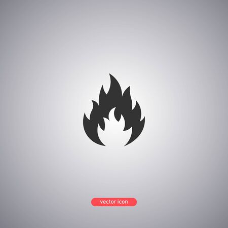 Fire icon isolated on gray background. Modern flat style. Vector illustration.のイラスト素材