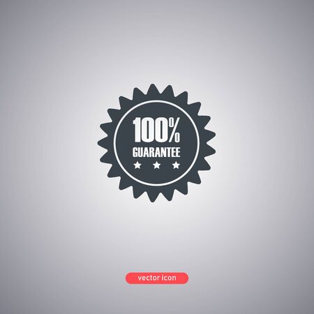 100 percent guarantee icon isolated on gray background. Modern flat style. Vector illustration.のイラスト素材