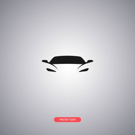 Minimalistic car icon isolated on gray background. Flat style. Vector illustration.のイラスト素材