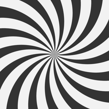 Abstract monochrome background. Black-white spiral. The rays of the comic. Vector illustration.のイラスト素材