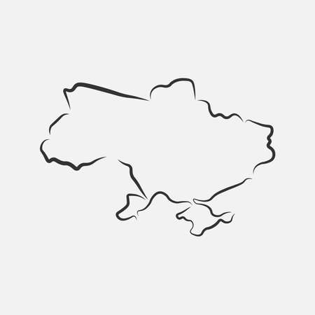 Ukraine map in line style. Vector illustration.のイラスト素材