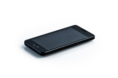 black smartphone galaxy style gadget on white background