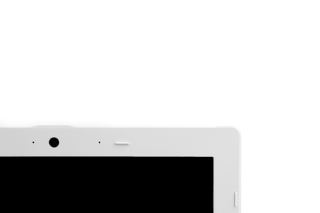 detail of a webcam of laptop with space for the textの写真素材