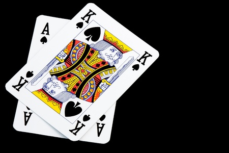 detail of winning playing card on black backgroundのeditorial素材