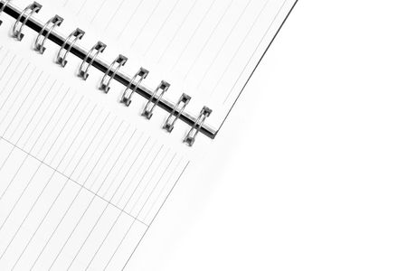 top of view of notebook in office with space for textの写真素材